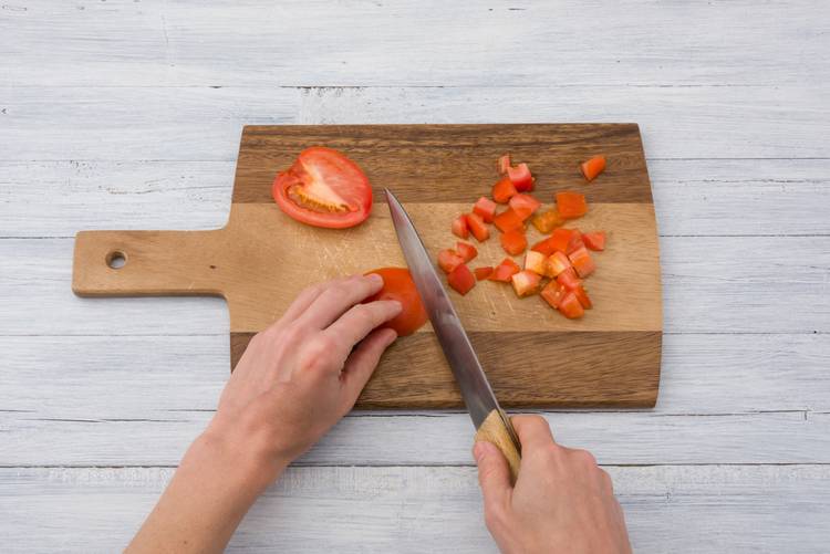 Cut the tomatoes