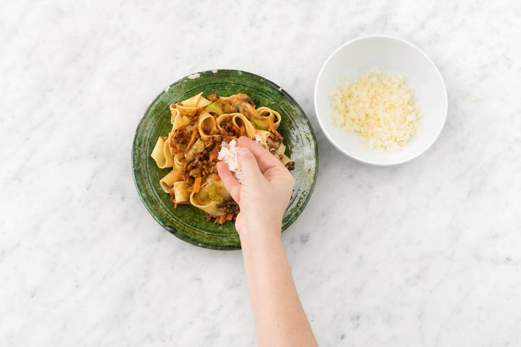 Sprinkle over the grated Parmesan cheese