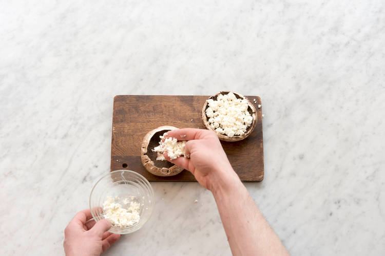 Vul de portobello met feta