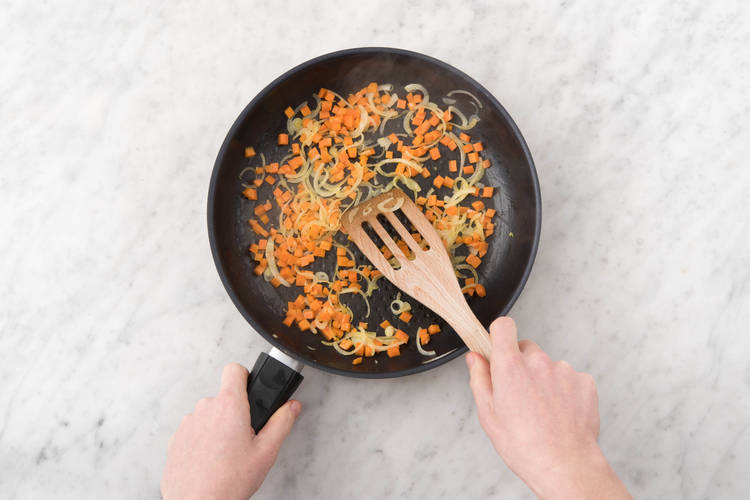 Soften the veggies
