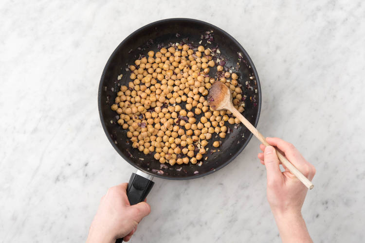 Brown the chickpeas