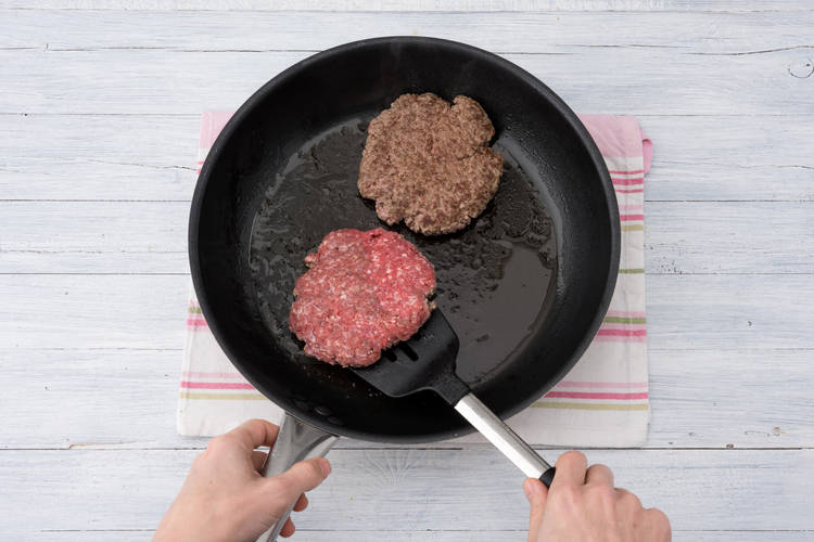 Cook the beef patties