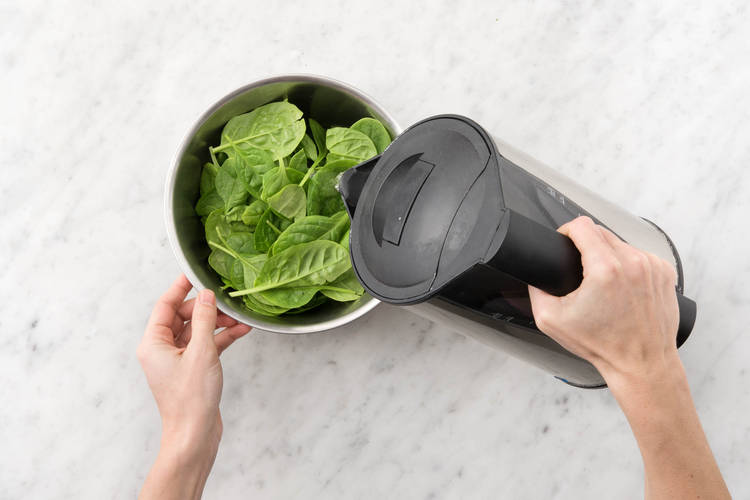 Wilt the baby spinach leaves