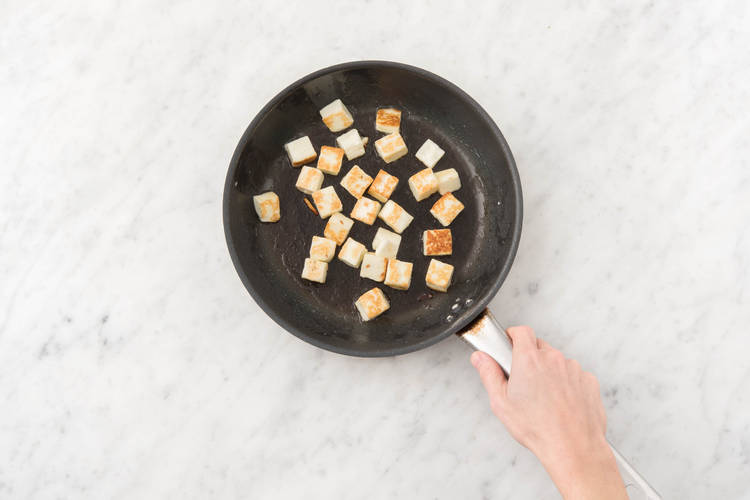 Stir fry the paneer cheese