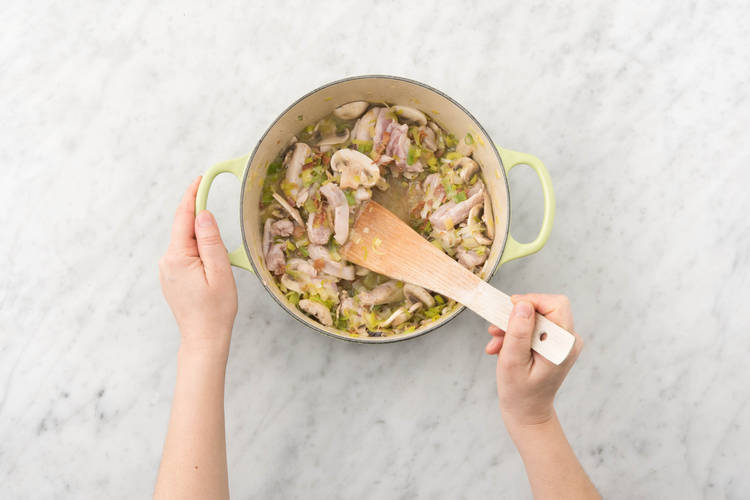 Cook the veggies & chicken