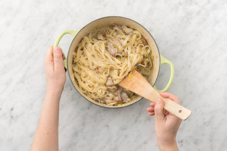 Add the fettuccine
