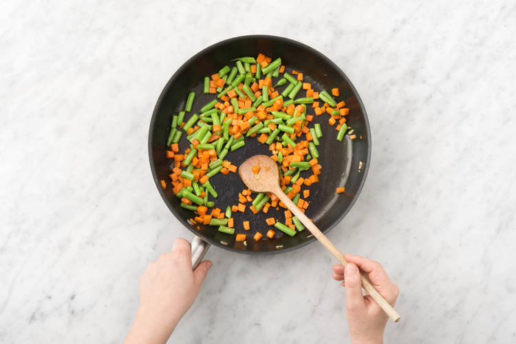 Cook the veggies