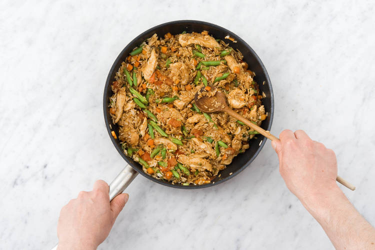 Add the veggies & rice