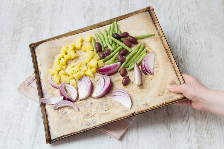 Bake the veggies