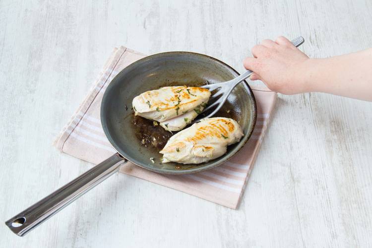 Cook the chicken on each side