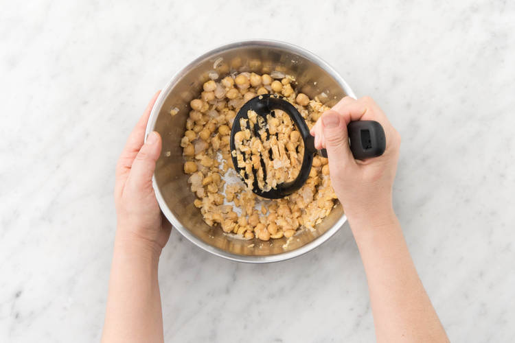 Mash the chickpeas