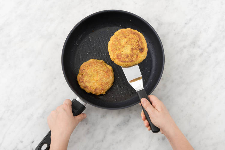 Cook the veggie patties