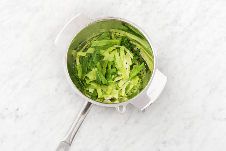 Steam spring greens.