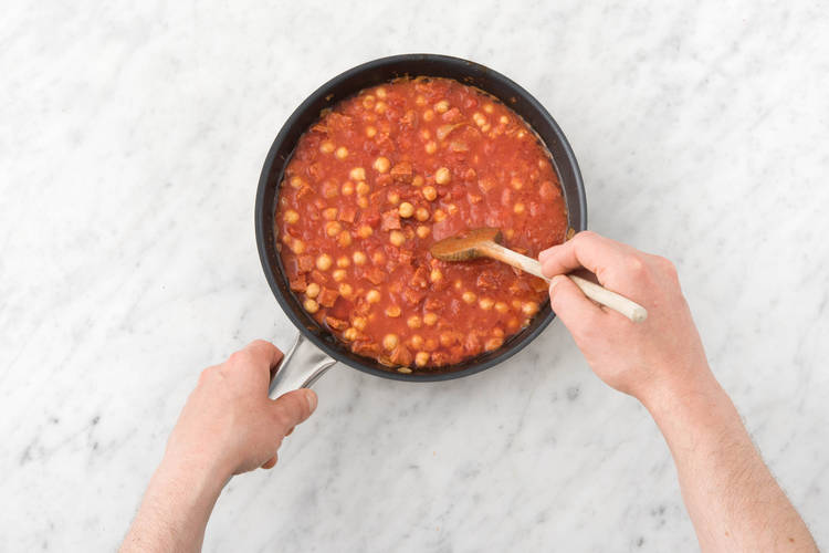 Simmer stew.