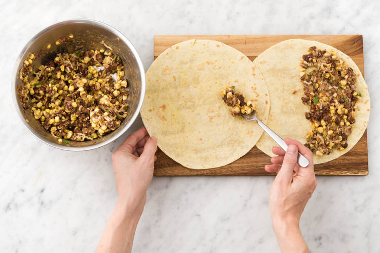 Assembling Quesadillas