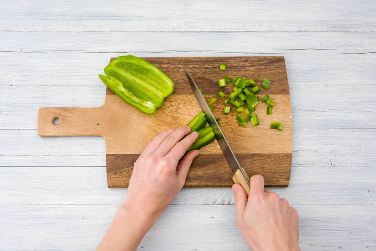 Cut the bell pepper