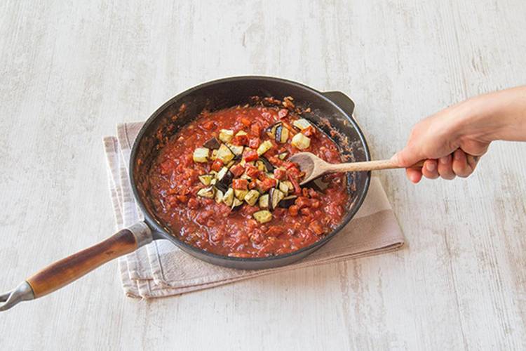 Stir in the eggplant