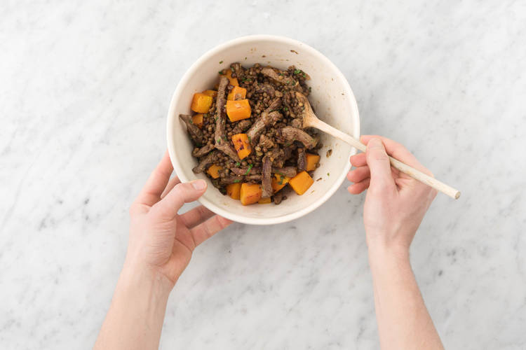 Stir through the pumpkin