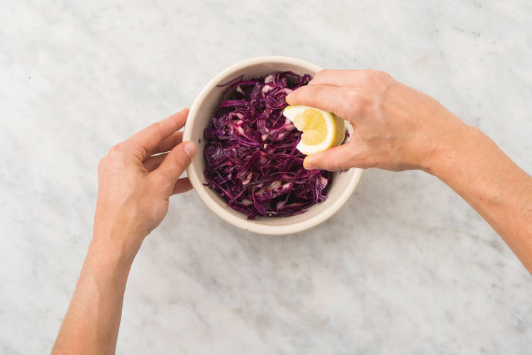 Make the cabbage slaw