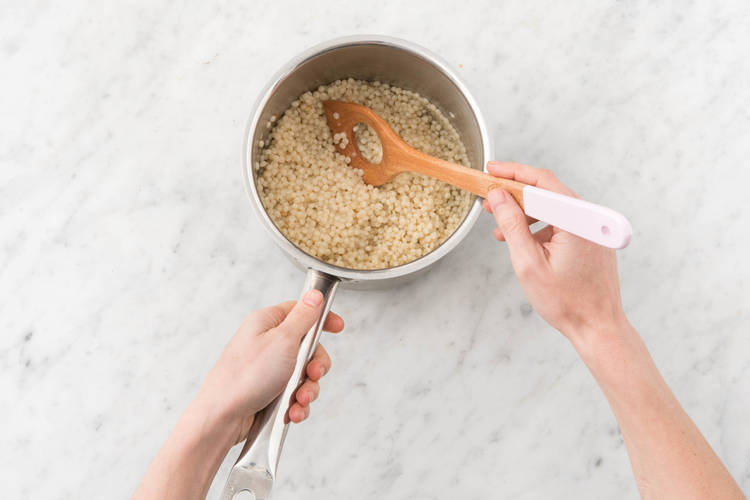 Cook the pearl couscous
