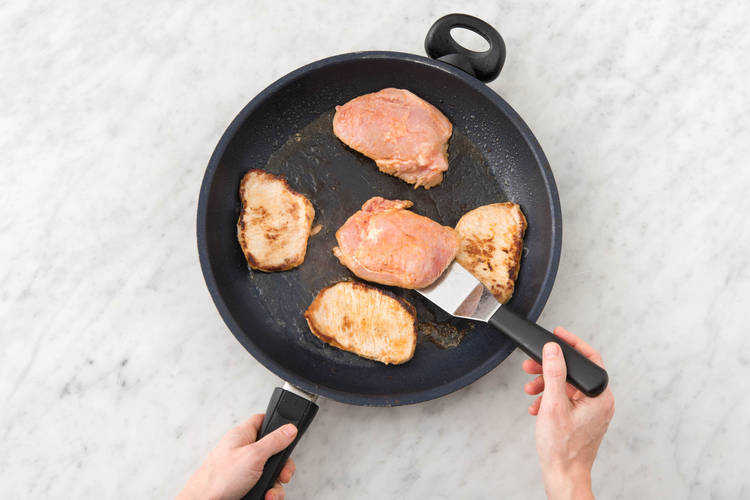 Cook the steaks on each side