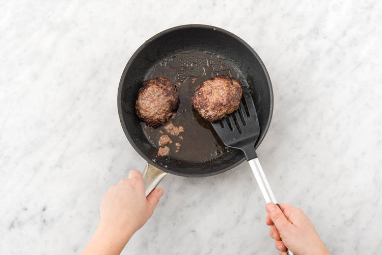 COOK THE BEEF PATTIES