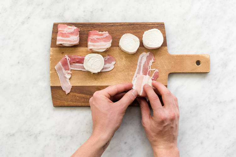 Ziegenkäse-Pancetta vorbereiten
