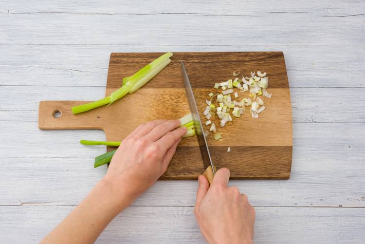 Thinly slice the green onions