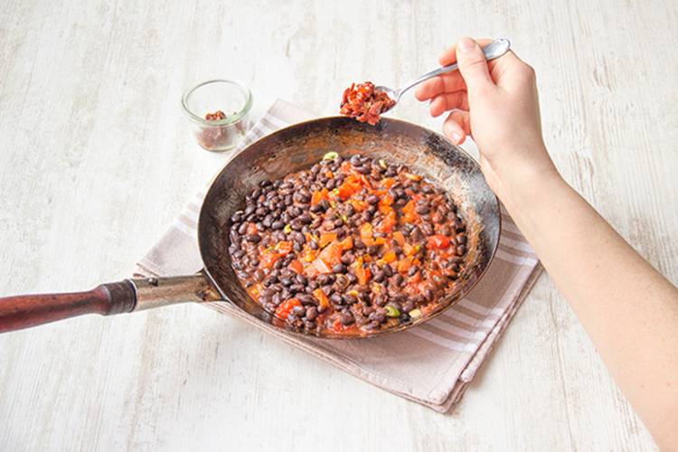 Make the black bean mixture