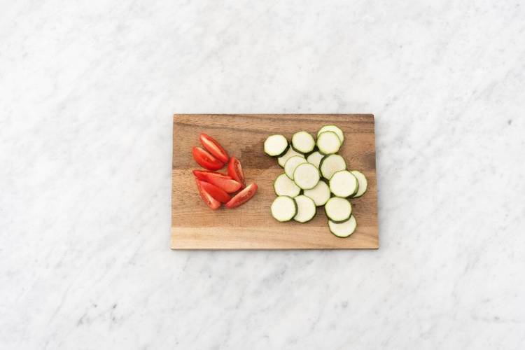 Preheat and Prep Veggies