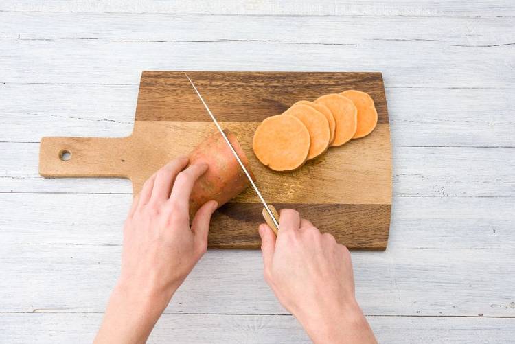 Preheat Oven and Roast Sweet Potatoes