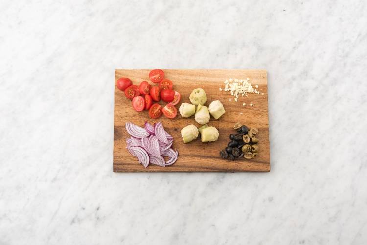 Preheat Oven and Prep Veggies