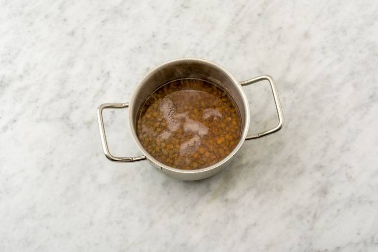 Preheat Oven and Cook Lentils