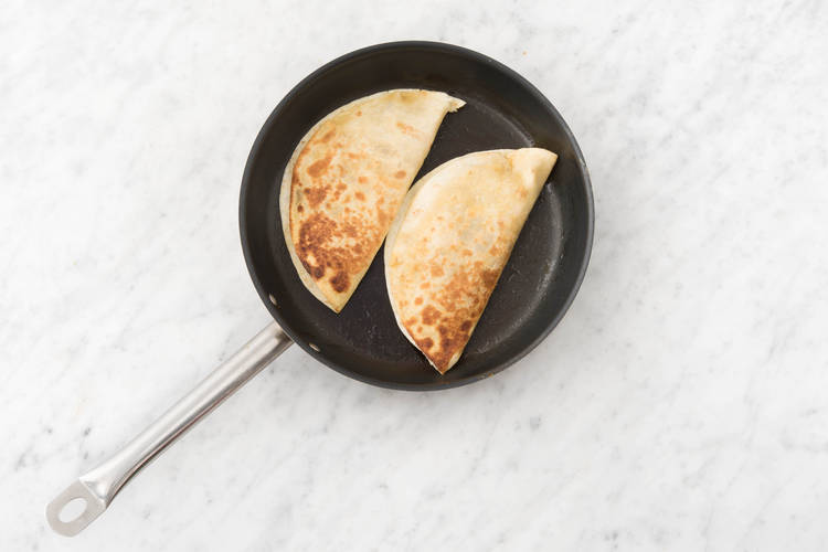 Cook the quesadillas