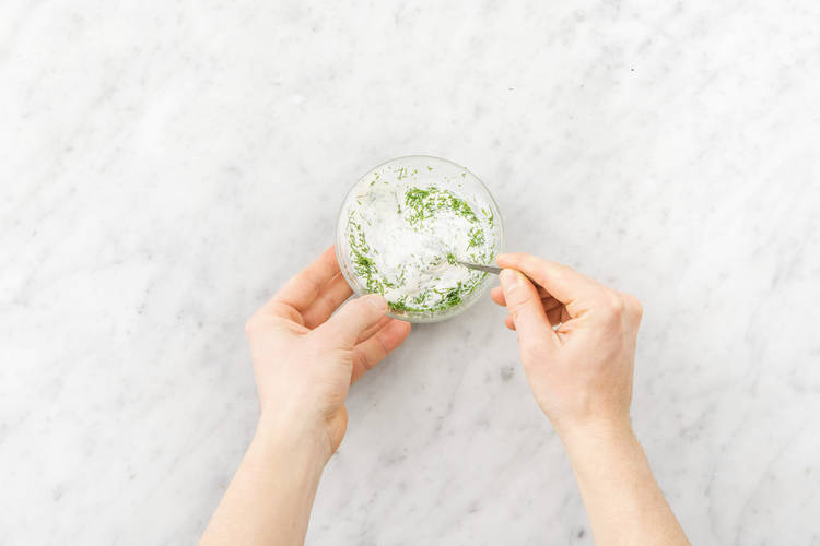 PREPARE THE DILL YOGHURT
