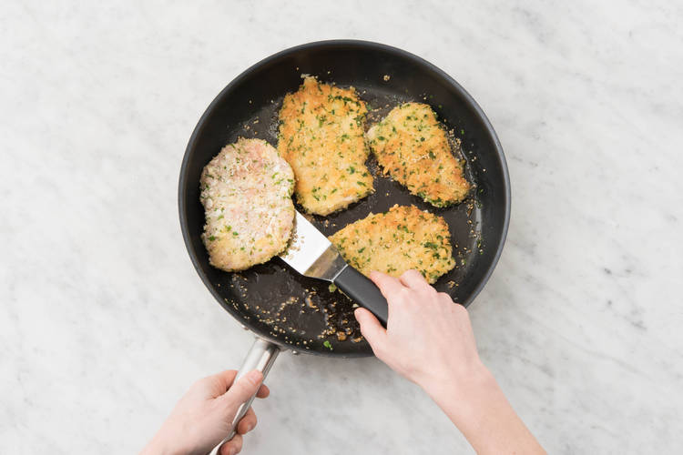 COOK THE CRUMBED PORK
