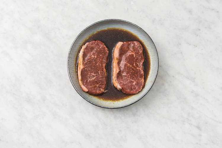 MARINATE THE STEAK