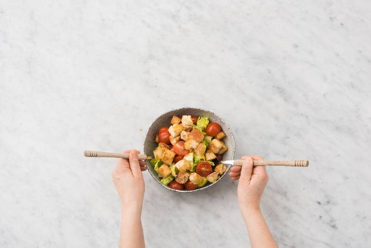 Toss Salad and Slice Chicken
