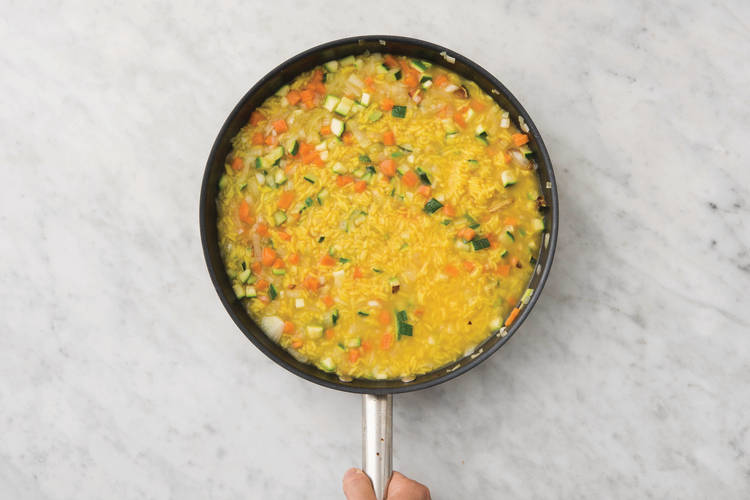 Cook the yellow rice