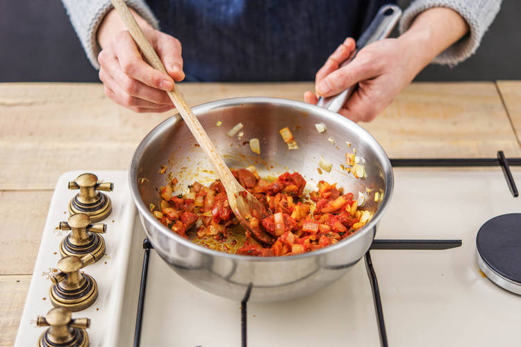 Cook the chorizo