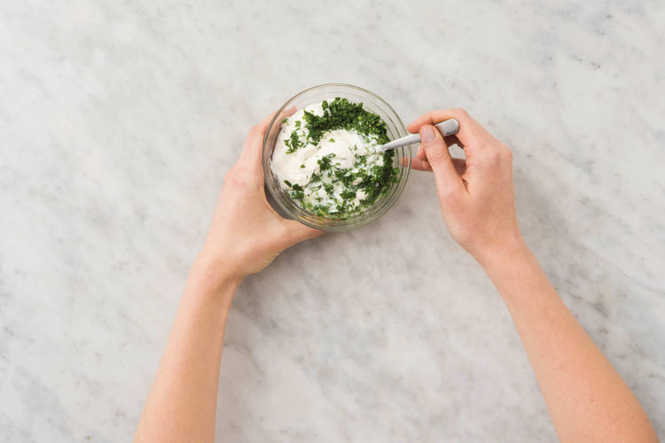 Make the parsley-lemon yoghurt