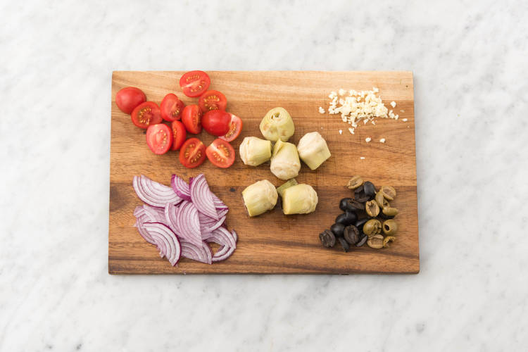 Preheat Oven and Prep Veggies