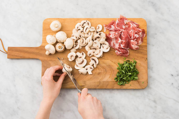 Champignons snijden