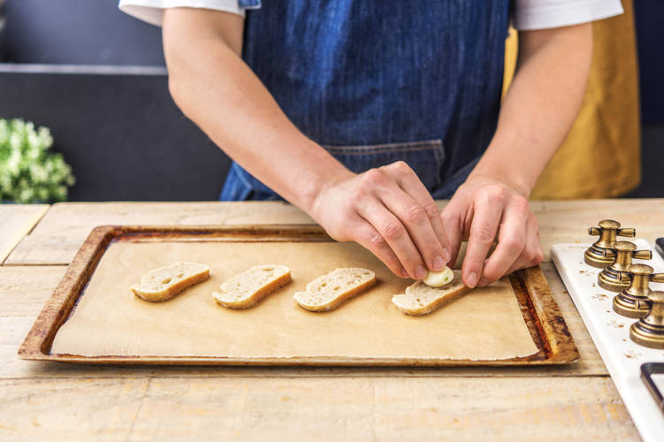 Bake the crostini