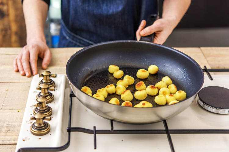 Fry the gnocchi