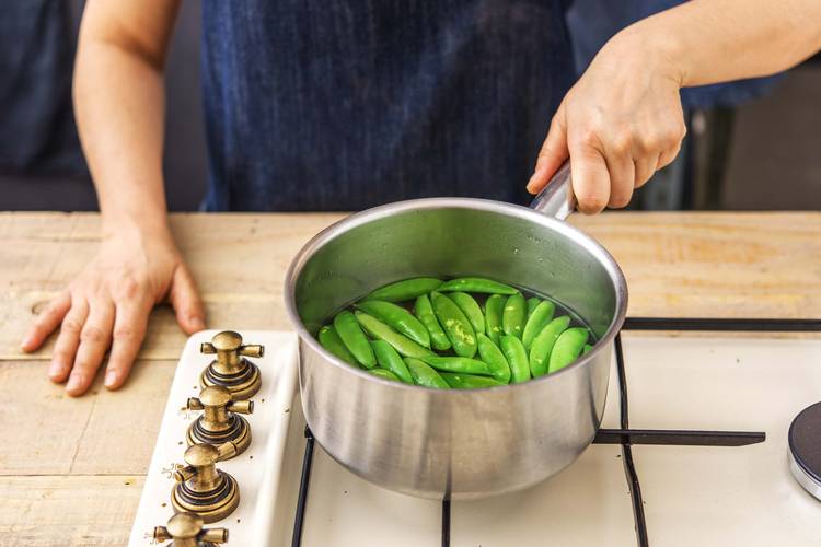 Cook the sugar snaps