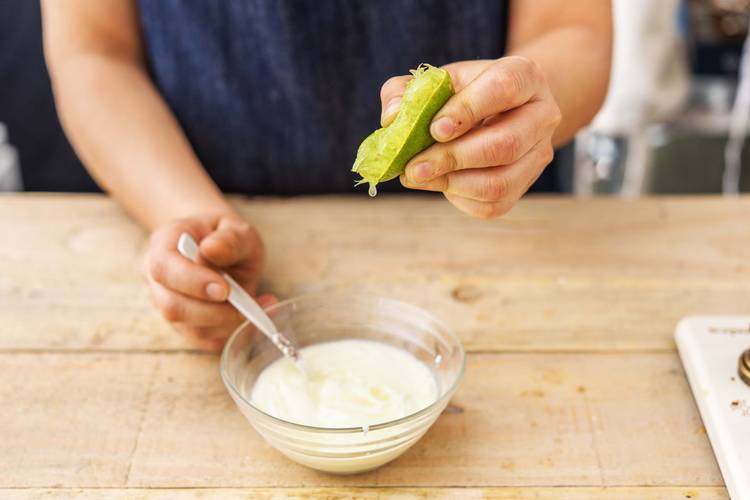 Mix the sour cream