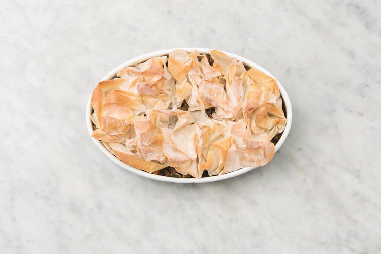 Add the filo topping