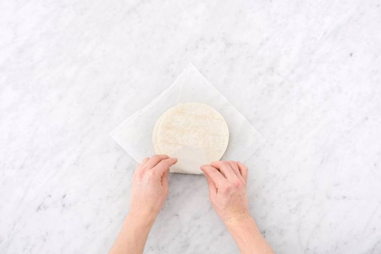 Toss Filling and Warm Tortillas