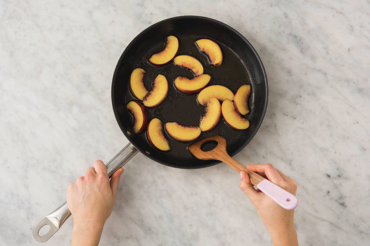 Cook the peaches